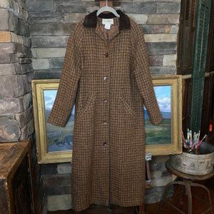 ***VINTAGE*** L.L. Bean Long Wool Blend Tweed Coat
